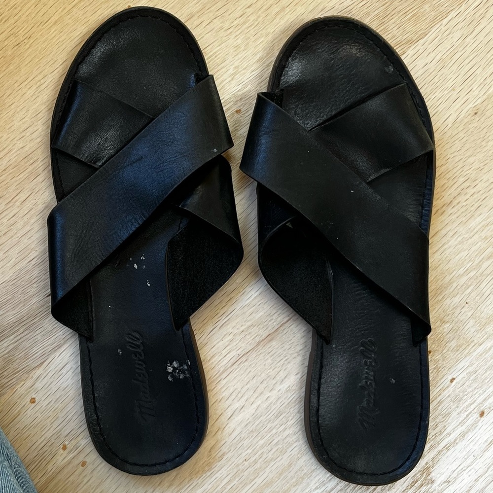 Black Leather Madewell Sandals